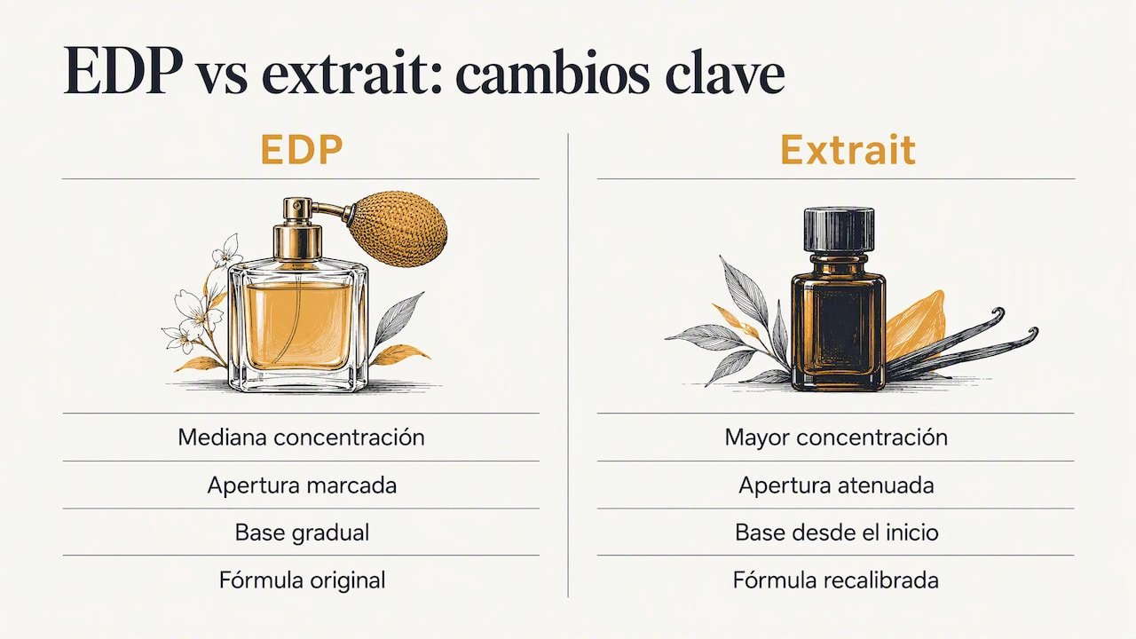 Comparación de la fórmula entre EDP y extrait