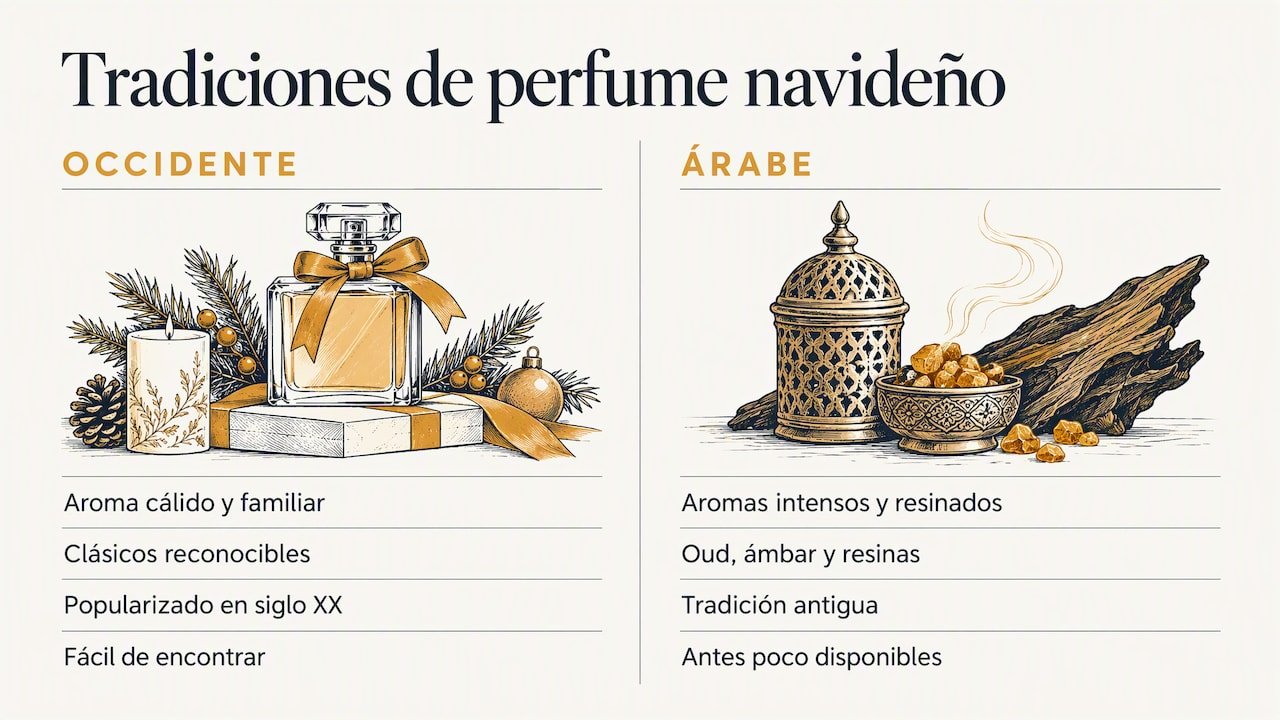 Historia y tradición de los perfumes en Navidad — overview diagram