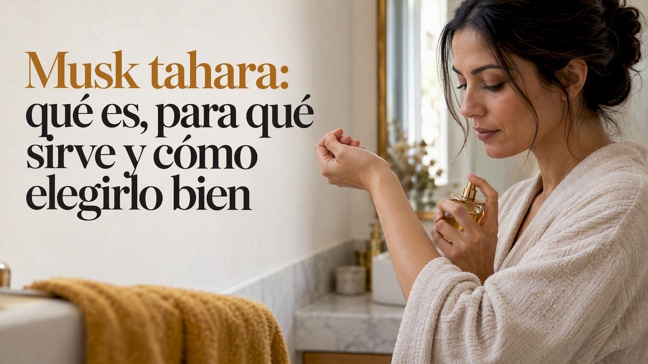 Mujer poniéndose perfume en la muñeca
